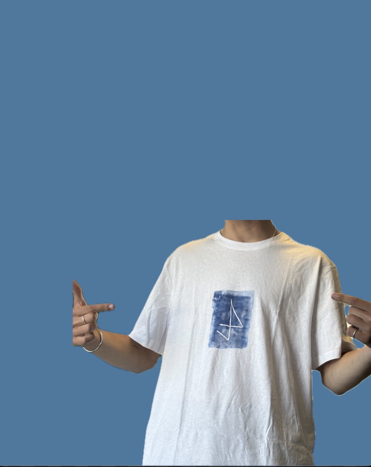 Temeraire hand-printed sail logo t-shirt